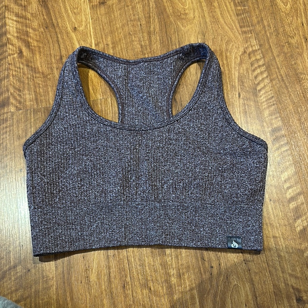 Ryderwear Heather Black/Grey toned Racerback Sports Bra